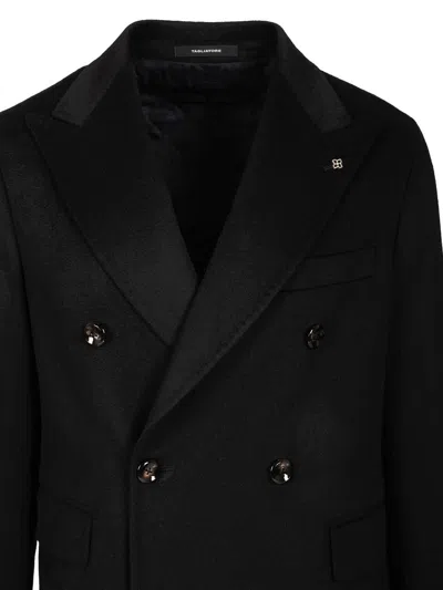 Tagliatore Cappotto Sfoderato 2 Petti Blu Bruce Lungo Lana Jackets Blue In Black