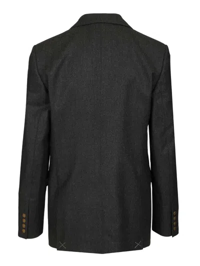Vivienne Westwood Grey Double-breasted Jacket With Wide Peak Lapels In Wool Man In Black