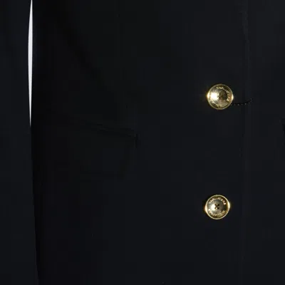 Tagliatore Long Sleeve Coat With Notched Lapel And Back Vent In Black