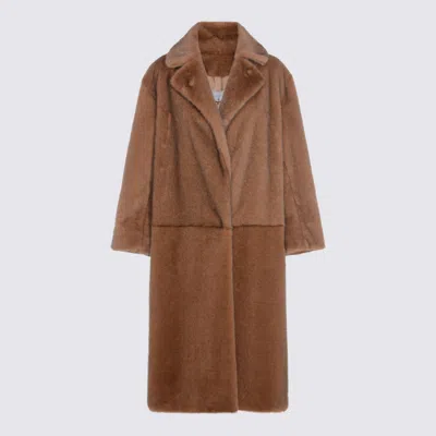 Antonelli Brown Tailored Coat With Structured Fit In Brown