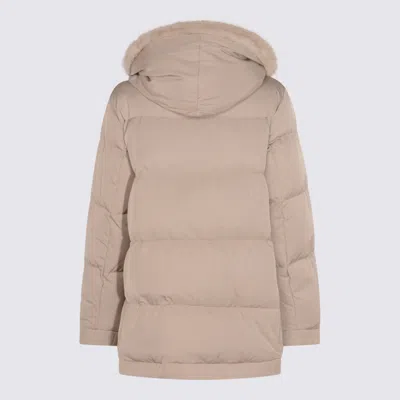 Lou Andrea Hooded Coat In Brown