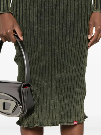 Diesel D-wavya Ribbed Midi Dress In Green