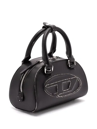 Diesel 1dr Dome-leather Bowling Bag In Black