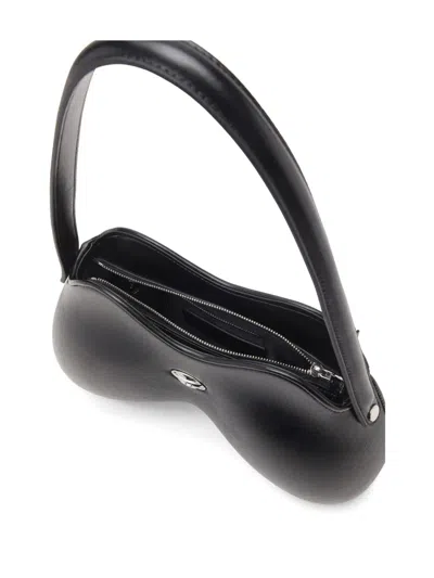 Diesel Double-d-shoulder Bag In Pu In Black