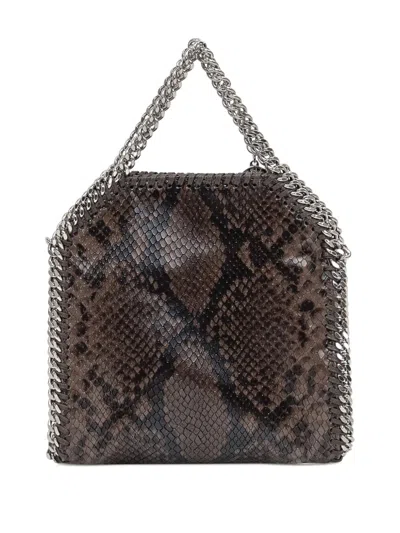 Stella Mccartney Falabella Tiny Shoulder Bag In Python Print Polyester In Brown