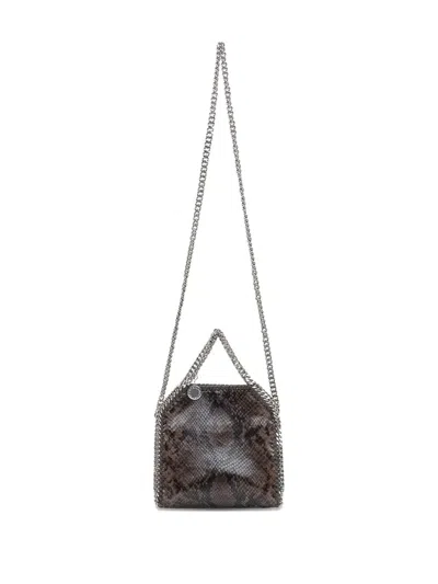 Stella Mccartney Falabella Tiny Shoulder Bag In Python Print Polyester In Brown