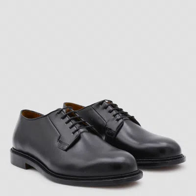 Sebago Black Milton Gyw Derby Shoes In Leather In Black