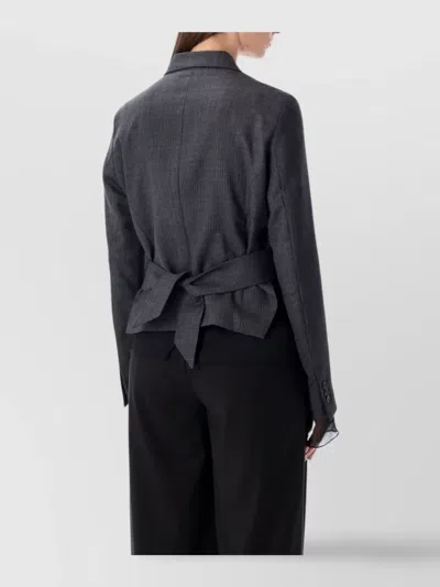 Our Legacy Smoke Grey Wrap Blazer In Micro Herringbone In Gray