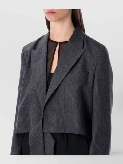 Our Legacy Smoke Grey Wrap Blazer In Micro Herringbone In Gray