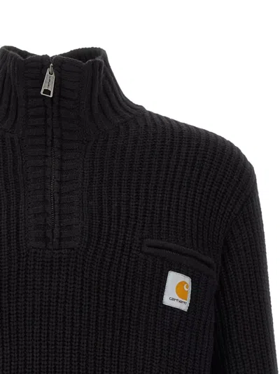 Carhartt Detroit Half Zip Acrylic Blend Sweater In Black