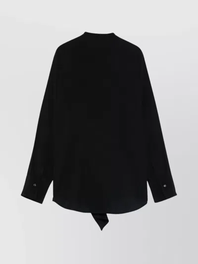 Alberto Biani Long Sleeve Top Ruffle Detail In Black