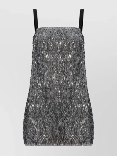 Dolce & Gabbana Sequined Mini Dress In Gray