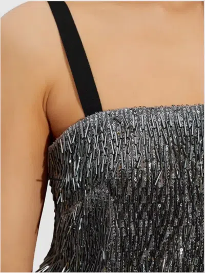 Dolce & Gabbana Sequined Mini Dress In Gray