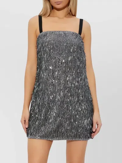 Dolce & Gabbana Sequined Mini Dress In Gray