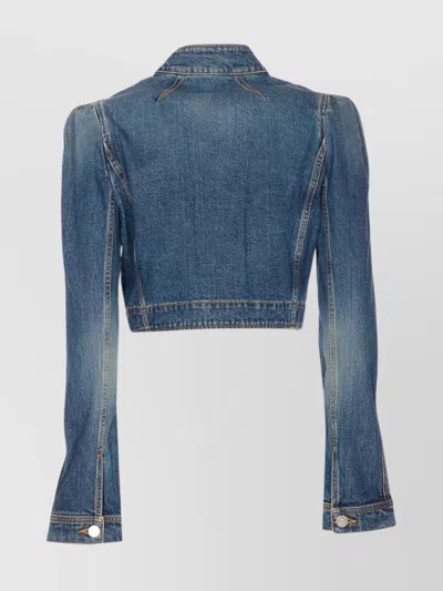 Alaïa Alaia Blue Washed Denim High-neck Jacket Women