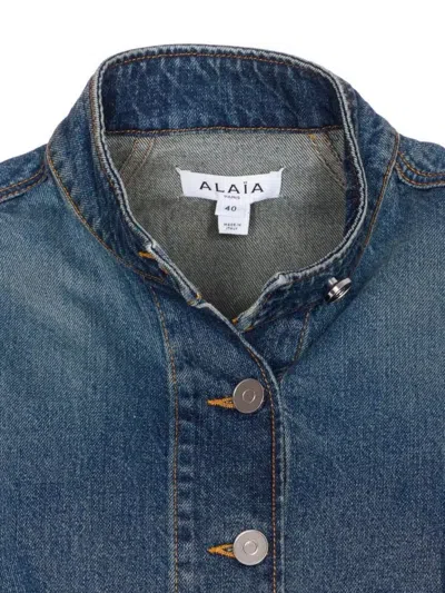 Alaïa Alaia Blue Washed Denim High-neck Jacket Women