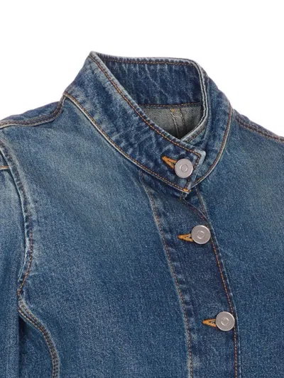 Alaïa Alaia Blue Washed Denim High-neck Jacket Women