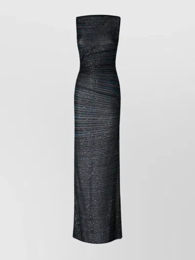 Missoni Strapless Maxi Sequin Dress Striped In Black
