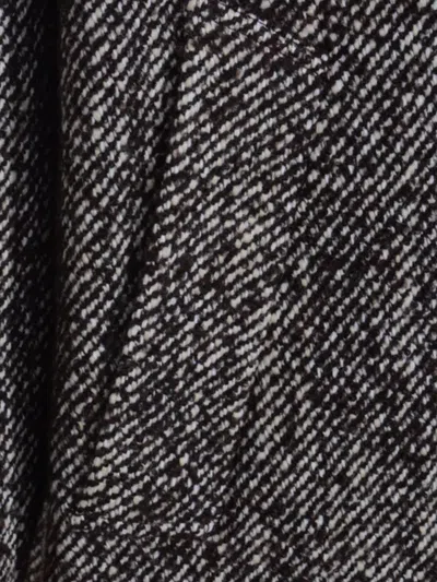 Nn07 Herringbone Pattern Mid-length Coat With Long Sleeves In Gray