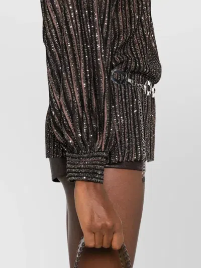 Missoni Ausgestellter Rundhalspullover Mit Lamé-streifen In Brown