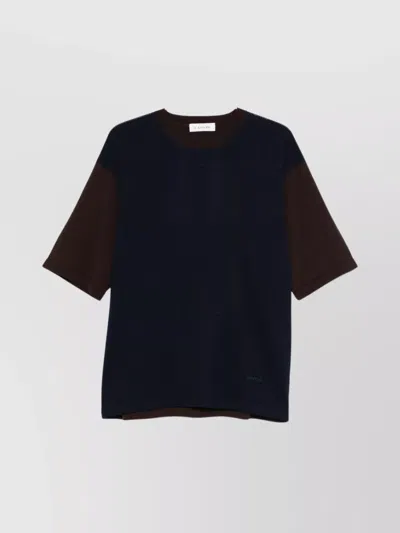 Lanvin Color-block Crew Neck Short Sleeve Top In Black