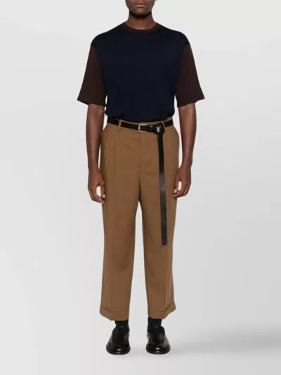 Lanvin Color-block Crew Neck Short Sleeve Top In Black