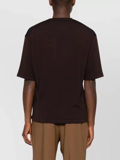 Lanvin Color-block Crew Neck Short Sleeve Top In Black