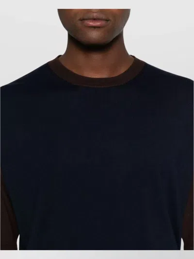 Lanvin Color-block Crew Neck Short Sleeve Top In Black