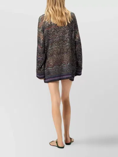 Missoni Oversized V-neck Cardigan With Zigzag Pattern In Multi