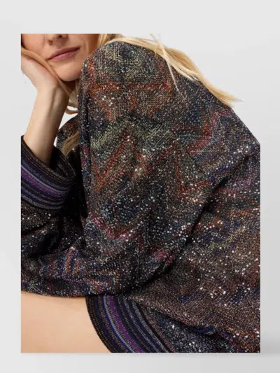 Missoni Oversized V-neck Cardigan With Zigzag Pattern In Multi