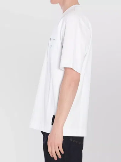 Fendi Men White Crewneck T-shirt With Log Print On The Front In Cotton Man