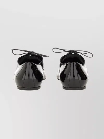 Dries Van Noten Lace-up Patent Leather Pointed Toe Shoes In Black