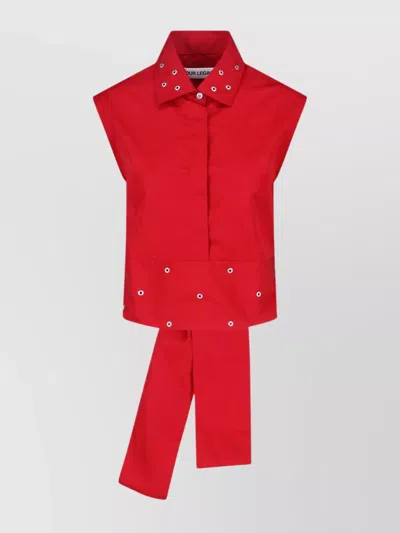 Our Legacy Sleeveless Top With Waist Tie Detail In Red