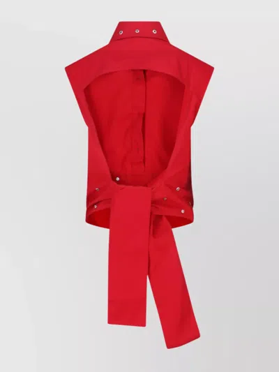 Our Legacy Sleeveless Top With Waist Tie Detail In Red