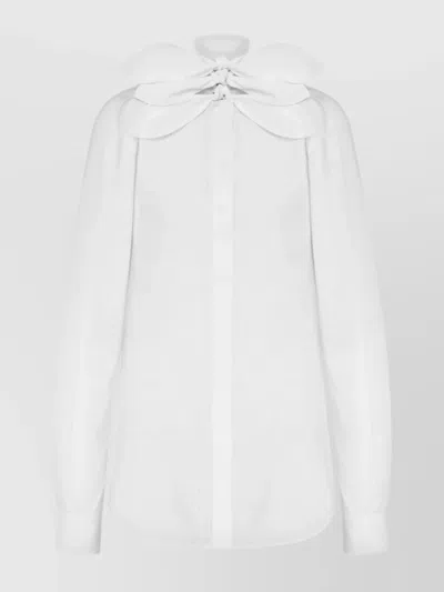 Moschino Cotton Poplin Jacquard Shirt In White