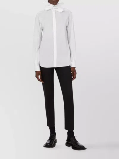 Moschino Cotton Poplin Jacquard Shirt In White