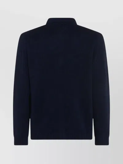 Nn07 Collared Crewneck Sweater Ribbed Cuffs In Blue