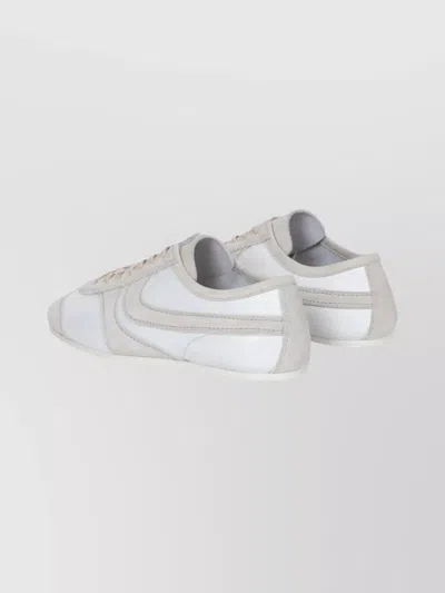 Dries Van Noten Leather Sneakers Low Profile Suede Panels Rubber Sole In Multi