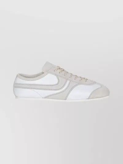 Dries Van Noten Leather Sneakers Low Profile Suede Panels Rubber Sole In Multi