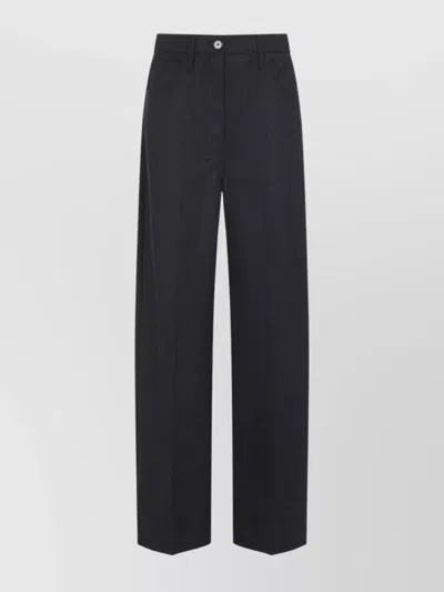 Prada Wide Leg Trousers With Pockets And Loops In Multi