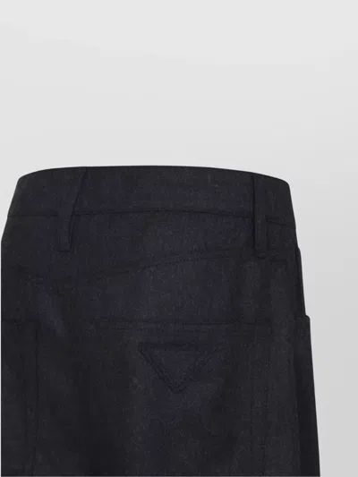 Prada Wide Leg Trousers With Pockets And Loops In Multi