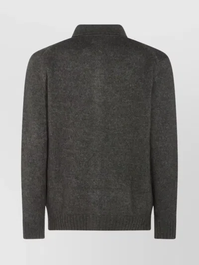 Nn07 Collared Crewneck Sweater Ribbed Cuffs In Green