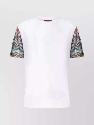 Missoni Short Sleeve T-shirt With Snake Pattern Insert In White