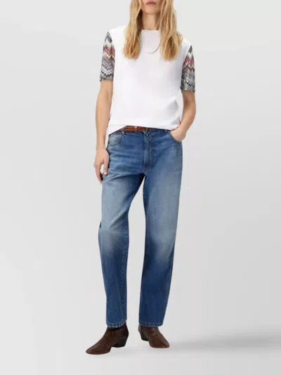 Missoni Short Sleeve T-shirt With Snake Pattern Insert In White