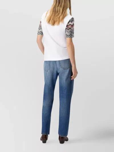 Missoni Short Sleeve T-shirt With Snake Pattern Insert In White