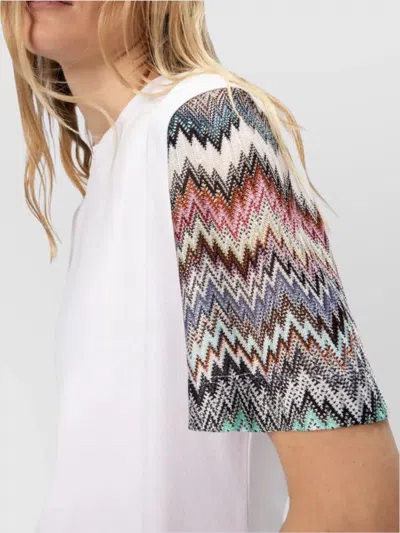 Missoni Short Sleeve T-shirt With Snake Pattern Insert In White
