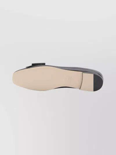Valentino Women Black Leather Ballet Flats, 7.5 Luxury Ballet Flats For Women Darveys In Black