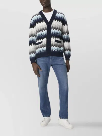 Missoni Cardigan Aus Wolle Und Baumwolle Mit Zickzackmuster In Multi