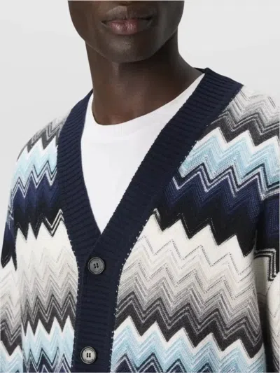 Missoni Cardigan Aus Wolle Und Baumwolle Mit Zickzackmuster In Multi