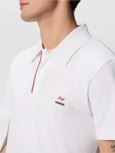 Missoni Polo Shirt With Embroidered Logo In White